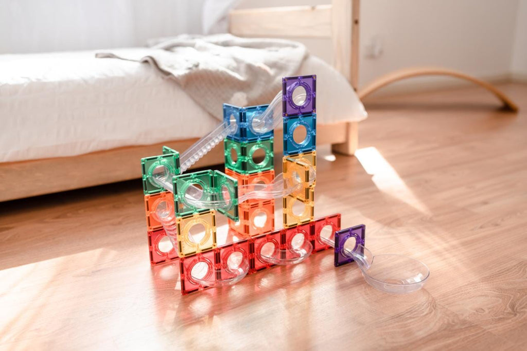 92 Teile - Regenbogen - Kugelbahn-Paket - CONNETIX