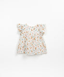 Woven tunic with coral print - Fiber - Play Up