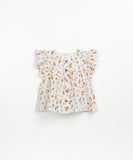 Woven tunic with coral print - Fiber - Play Up