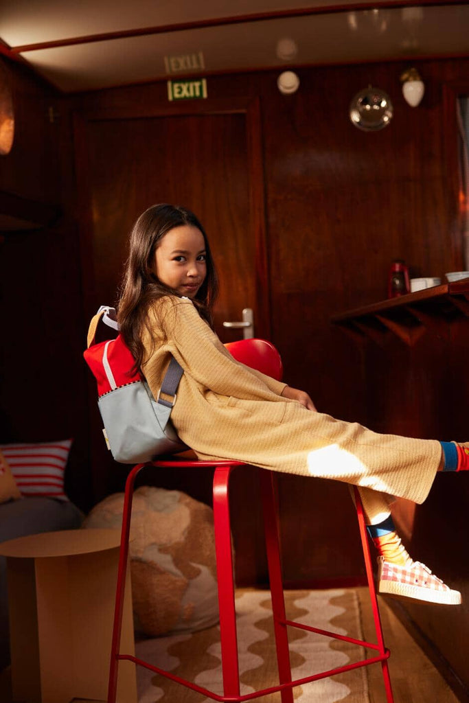 Rugzak small - Wonders Red hat + Zissou blue