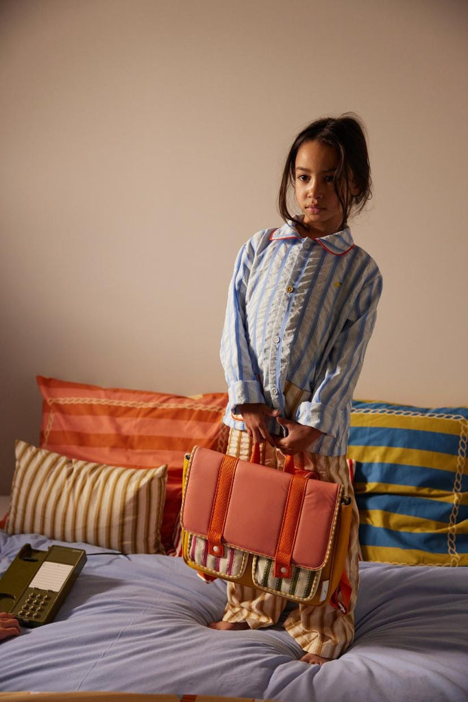 Schooltas - Wonders Coral Pink + Submarine yellow - Sticky Lemon