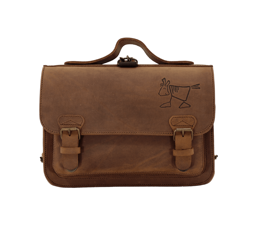 Cartable de maternelle en cuir - Cartable marron Ranger - Sacs d'équitation
