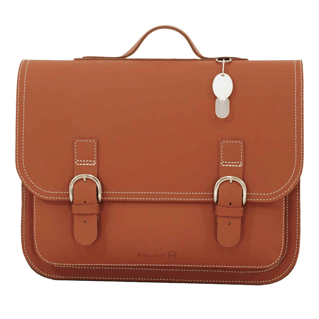 Cartable en cuir avec boucles - Chestnut brun - Own Stuff