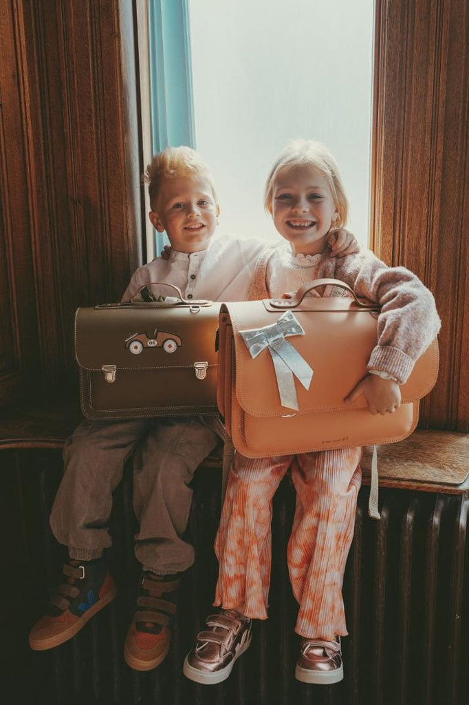 Lederen kleutertas - Car Moss