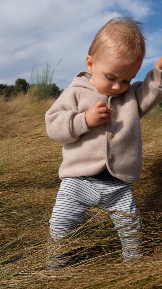 Hooded jacket - sand melange - Engel Natur