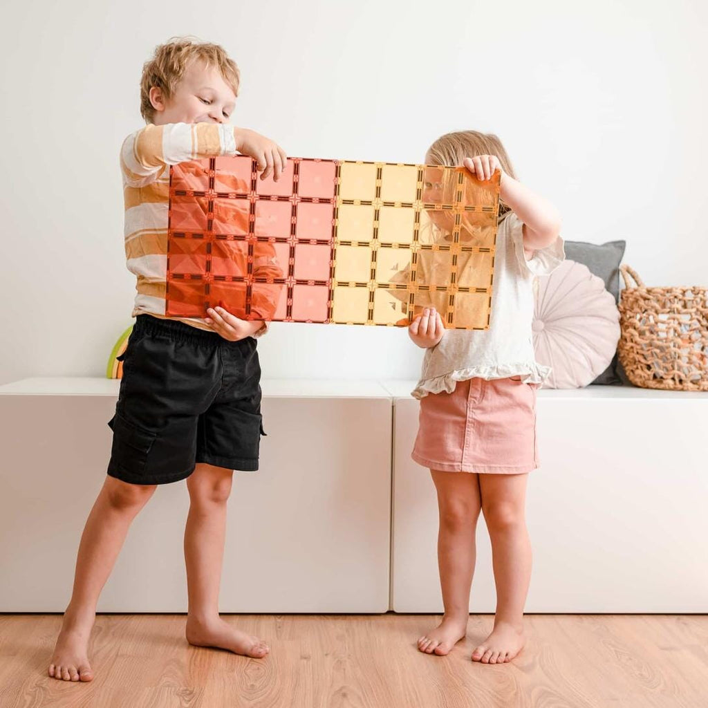 2 pieces - Pastel Lemon & Peach - Base Plate Pack - CONNETIX
