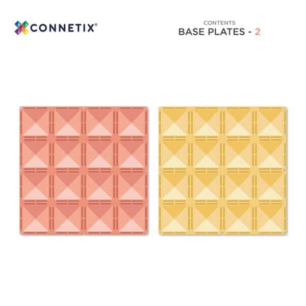 2 pieces - Pastel Lemon & Peach - Base Plate Pack - CONNETIX