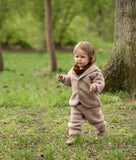 Hooded jacket - sand melange - Engel Natur