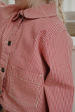 Luc shirt jacket - Milk rouge stripe