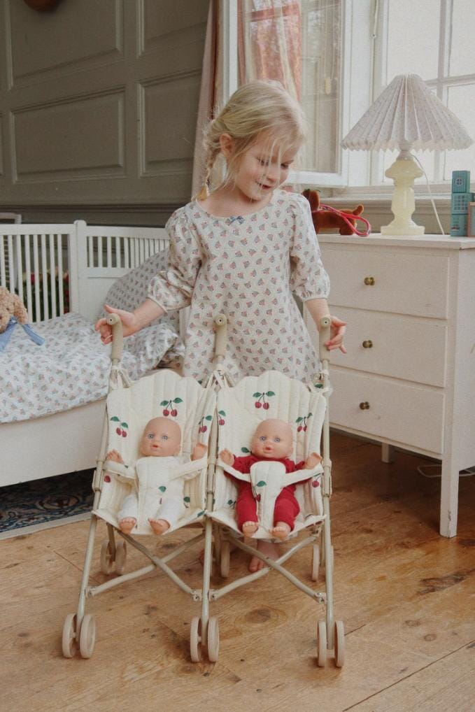 Twin doll stroller - Ma grande cerise