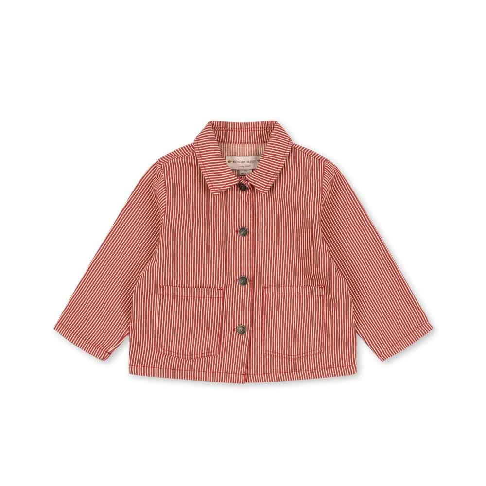 Luc shirt jacket - Milk rouge stripe