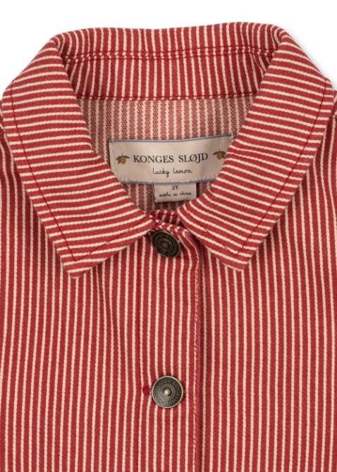 Luc shirt jacket - Milk rouge stripe