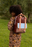Rugzak large - Gingham cherry red + sunny blue + berry swirl - Sticky Lemon