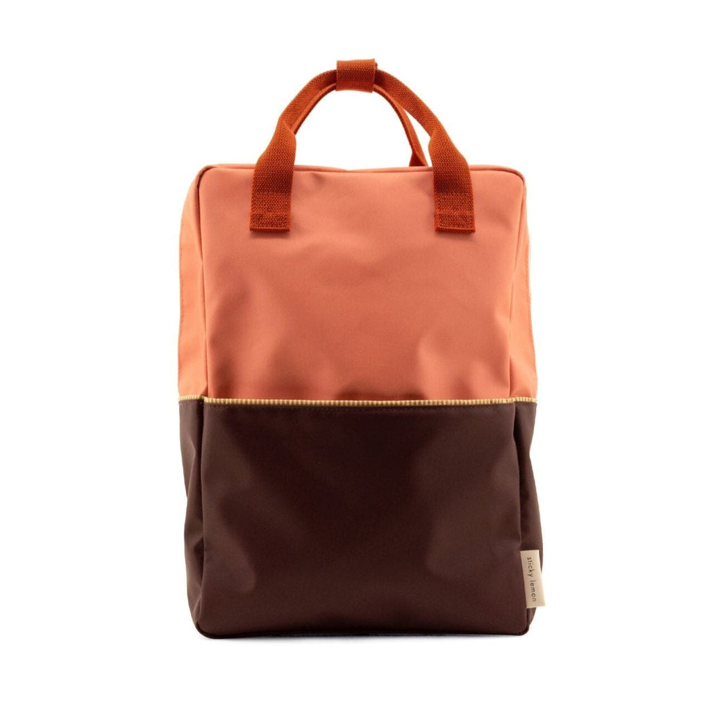 Rugzak large - Meadows colourblocking Moonrise pink + Stormy purple - Sticky Lemon