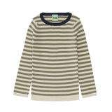 Striped Rib Blouse - ecru/sage - FUB