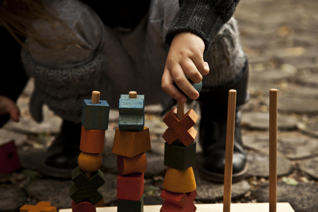 Wooden Story - Houten stapelaar 5 rijen - Rainbow