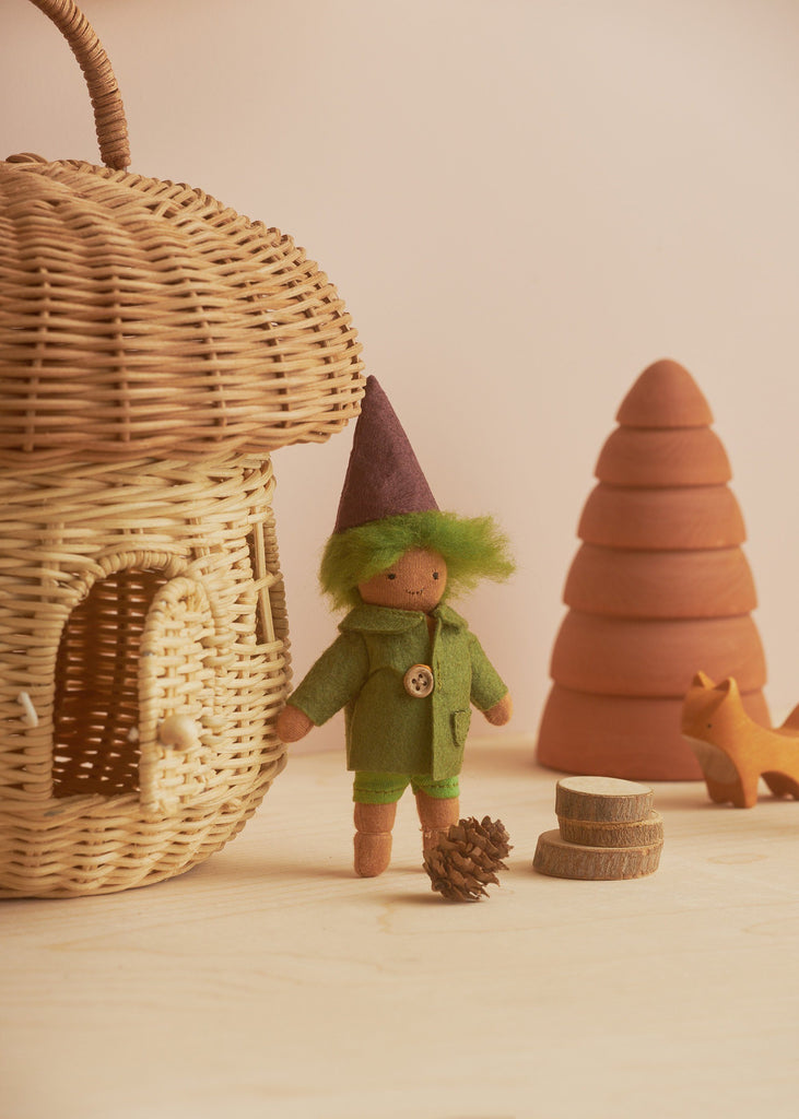 Rattan Mushroom Basket - Natural - Olli Ella