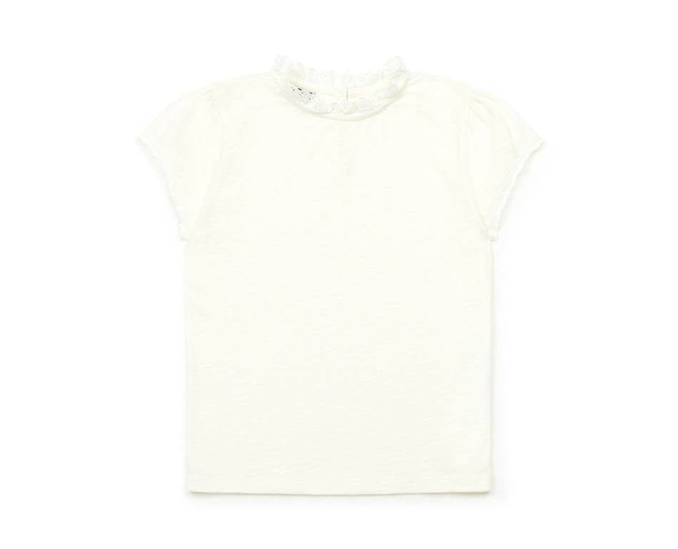 T-shirt met kant - creme - Bonton