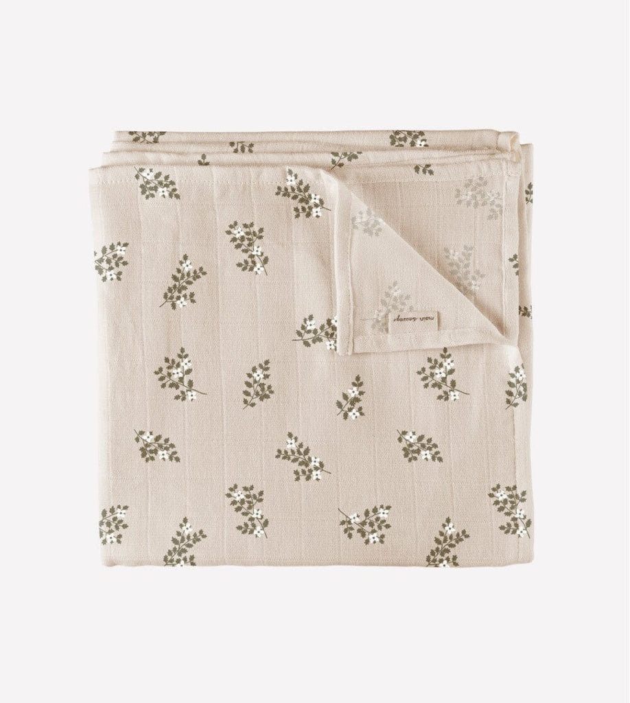 Swaddle blanket muslin 110x110cm - Holly Flowers