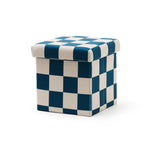 Pouf 30cm with storage - Check Teal - Kid's Concept 
