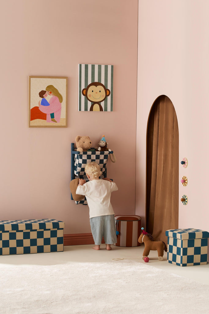 Wandregal Textil - Check Teal - Kid's Concept