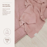 Gestreept gebreid deken - Purple pink/Soft pink