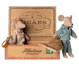 Mum & dad mice in cigarbox - Maileg