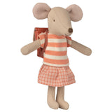 Tricycle mouse - Big sister with backpack - Maileg