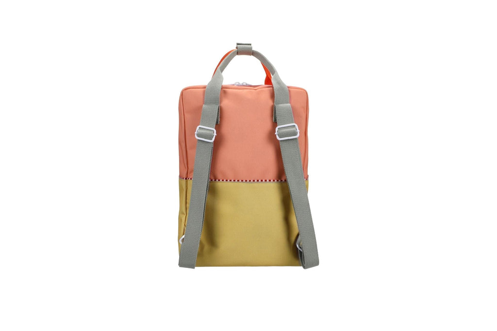 Rugzak large - Wonders Coral pink + Reed green