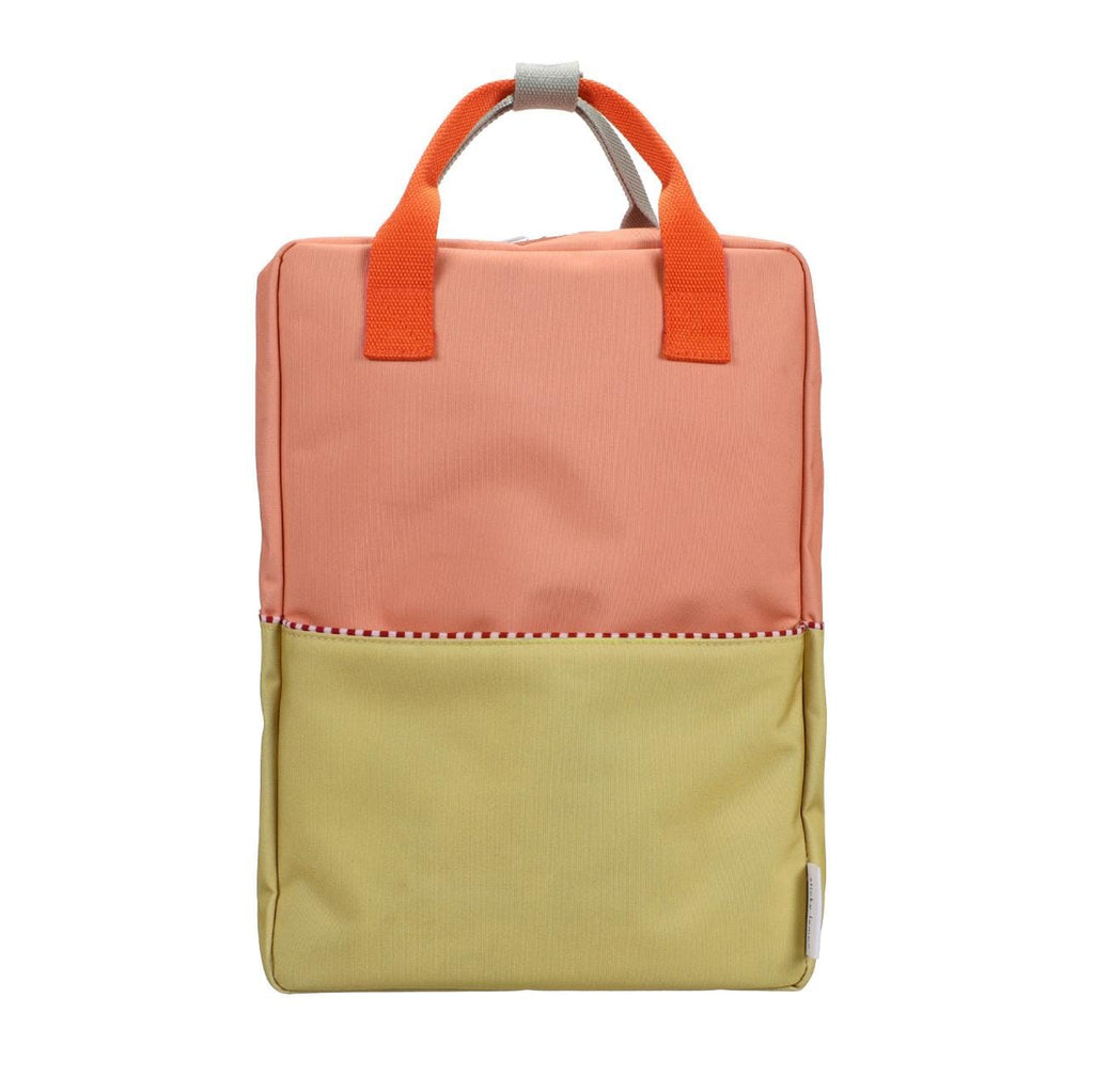 Rugzak large - Wonders Coral pink + Reed green