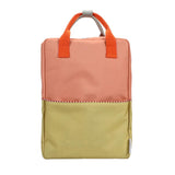 Rugzak large - Wonders Coral pink + Reed green