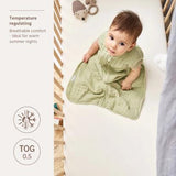 Slaapzak ongevoerd pre-washed hydrofiel - Soft Olive - Meyco