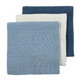 3-pack Hydrofiele doeken pre-washed - Natural/Jeans Blue/Indigo - Meyco