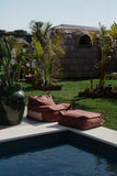 Outdoor Square Ottoman - Pomegranate