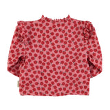 Blouse met franjes - Lichtroze met appels