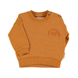 Sweater - Camel met "Jimmy Apples Farm"-print