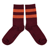 Sokken - Bordeaux & Orange stripes