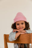 Beanie Fonzie Kids - Cotton candy - Hvid