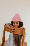 Beanie Fonzie Kids - Cotton candy - Hvid