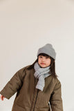 Beanie Fonzie Kids - Grey melange - Hvid