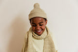beanie fonzie - light yellow - hvid