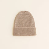 beanie fonzie - newborn - sand - hvid