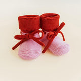 Booties - Cotton candy / Red