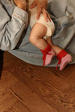 Booties - Cotton candy / Red
