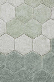 Wasbaar rond tapijt Honeycomb - Blue Sage