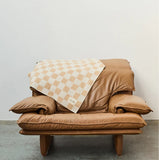 Chequerboard blanket - Toast + Milk