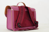 Lederen kleutertas met magneetsluiting - Flowers Plum