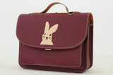 Lederen kleutertas met magneetsluiting - Rabbit Aubergine