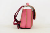 Lederen schooltas met magneetsluiting - Antique pink