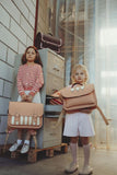 Lederen schooltas met magneetsluiting - Beach Peach